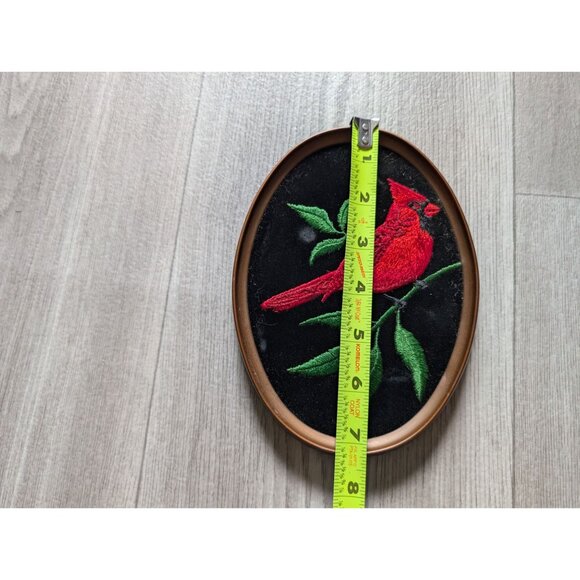 Vintage Ecstasy Oval Framed Embroidered Cardinal & Blue Jay Wall Art Set - Picture 6 of 7